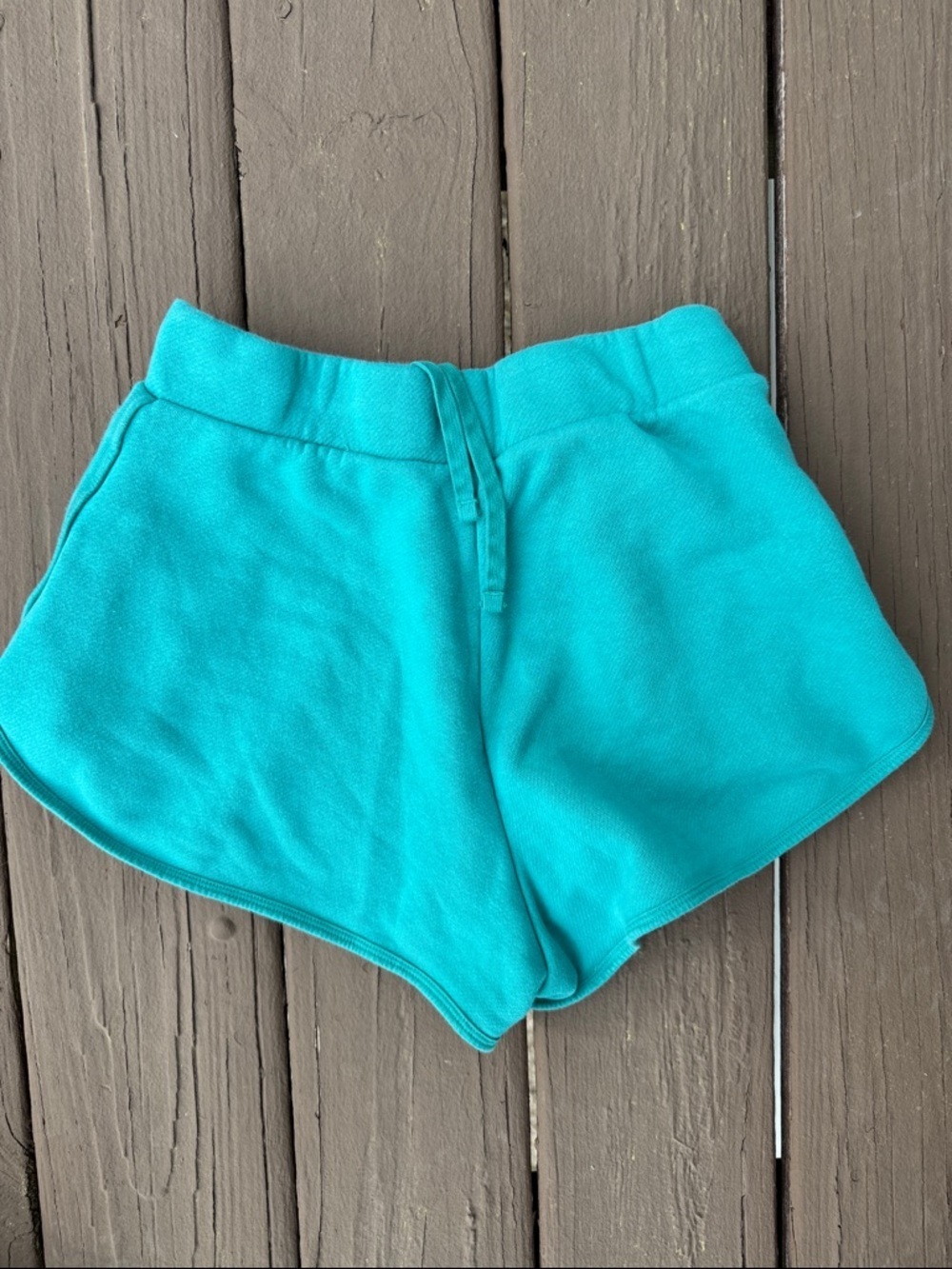 The North Face Women's Teal Terry Athletic Shorts with Side Pockets size Small - Picture 2 of 5